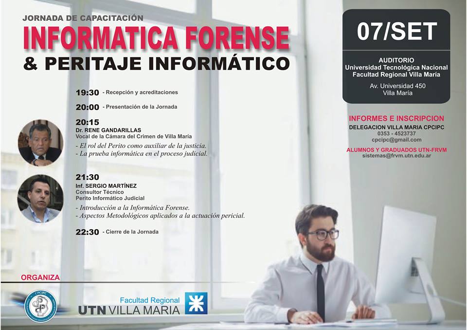 Sistemas organiza charla sobre "Informática Forense y Peritaje Informático"