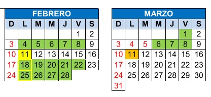 Exámanes: Semana donde opera el segundo llamado