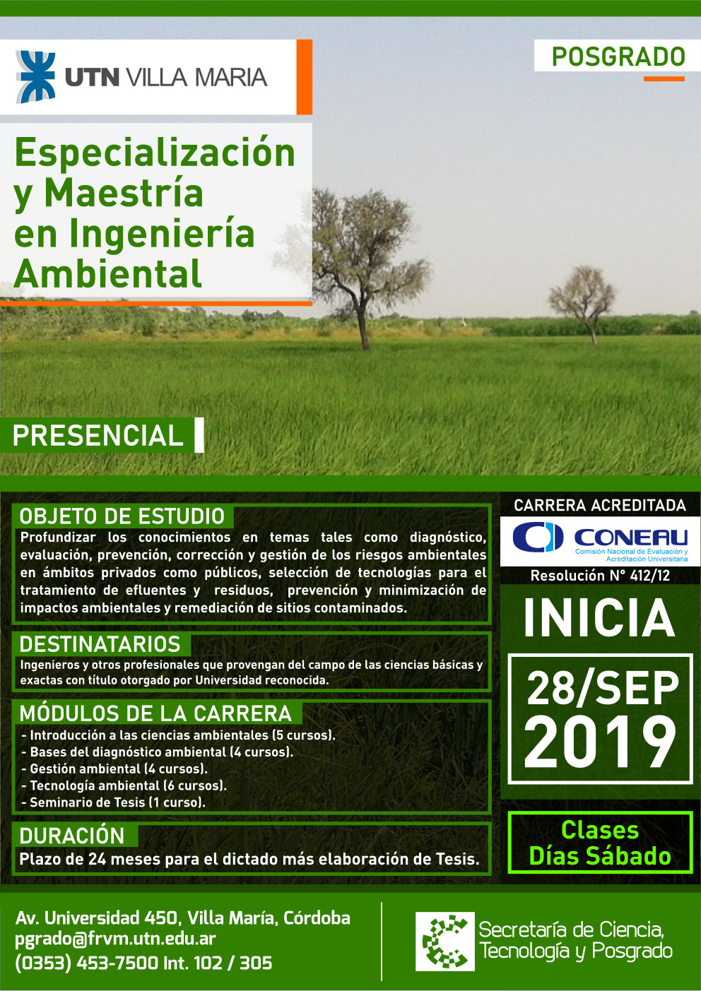 Lanzan nueva cohorte de la Especialización y Maestría en Ingeniería Ambiental