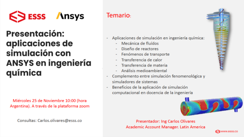 En UTN FRVM realizó la presentación del software Ansys con aplicaciones para Ingeniería Química