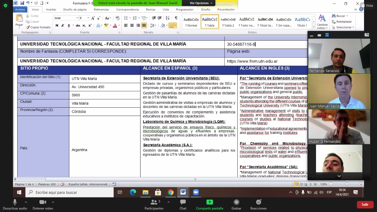 UTNFRVM recertificó su sistema de gestión de calidad