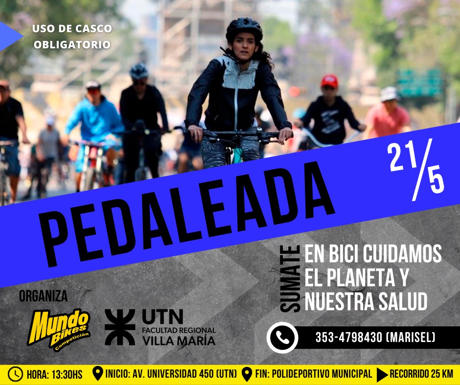 La UTN Villa María invita a pedalear hasta la Costanera