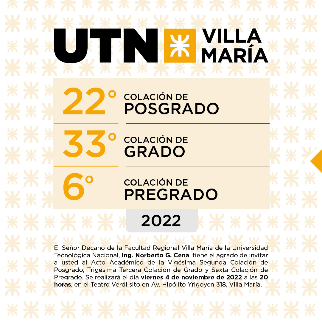 Reciben sus diplomas 177 egresadas y egresados de la UTN Villa María
