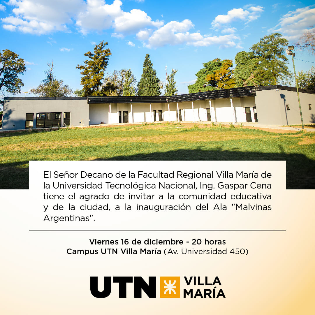 Inauguran nuevo sector edilicio en el Campus de la Facultad Regional Villa María