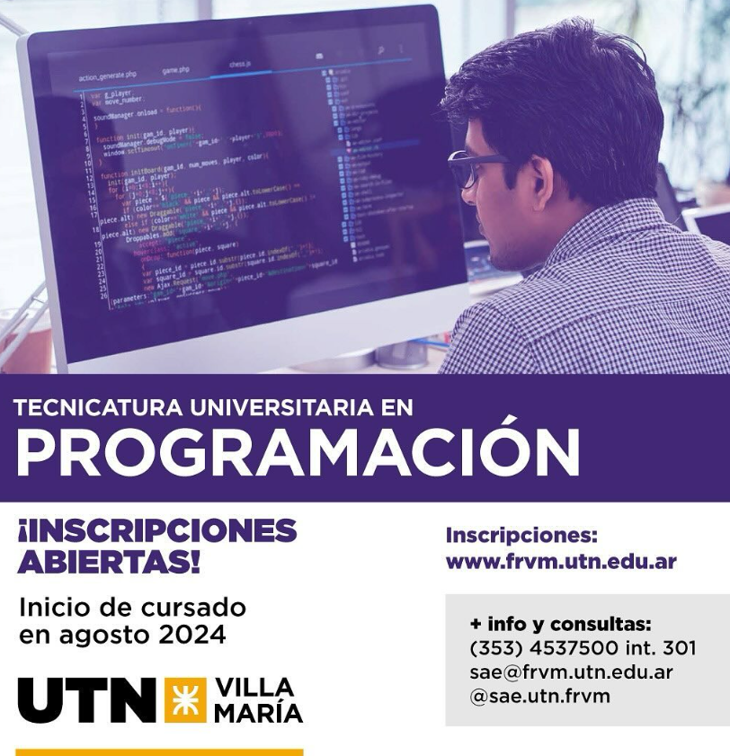 En Agosto comienza la Tecnicatura Universitaria en Programación