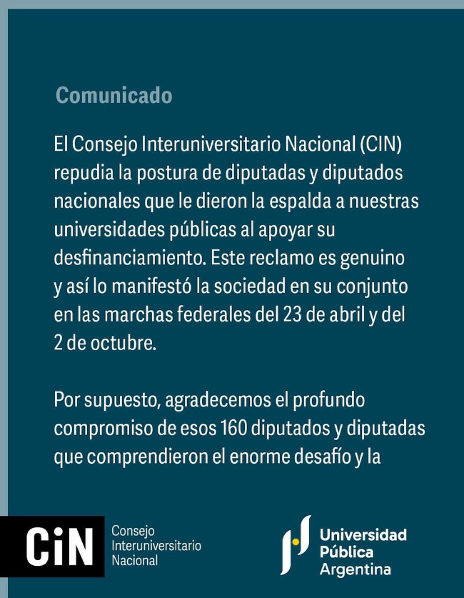 Repudio por apoyo a desfinanciamiento del sistema universitario